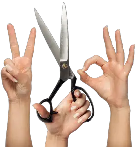 scissors in hands